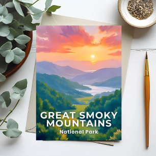 Cartão Postal Parque Nacional Great Smoky Mountains Aquarela