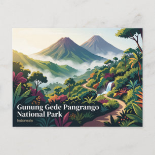 Cartão Postal Parque Nacional Gunung Gede Pangrango Indonésia