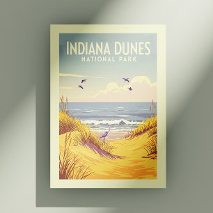 Cartão Postal Parque Nacional Indiana Dunes Vintage 