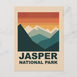 Cartão Postal Parque Nacional Jasper Minimalista Desenho ao Ar L