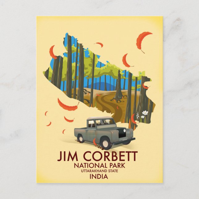 Cartão Postal Parque Nacional Jim Corbett, Estado de Uttarakhand (Frente)
