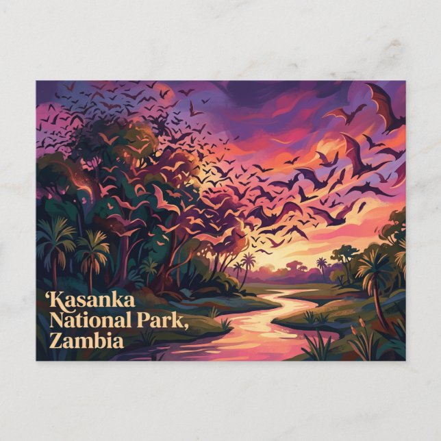 Cartão Postal Parque Nacional Kasanka Zâmbia (Frente)