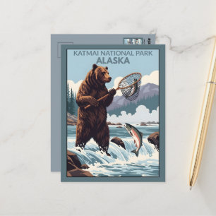 Cartão Postal Parque Nacional Katmai no Alasca