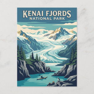 Cartão Postal Parque Nacional Kenai Fjords Alasca Cartaz Vintage