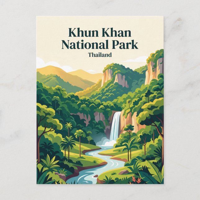 Cartão Postal Parque Nacional Khun Khan Tailândia (Frente)