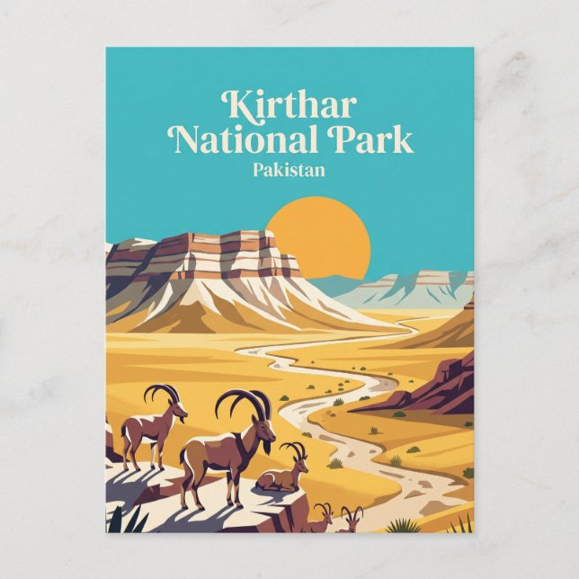 Cartão Postal Parque Nacional Kirthar Paquistão (Frente)