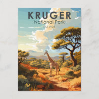 Parque Nacional Kruger África do Sul Giraffe Vinta