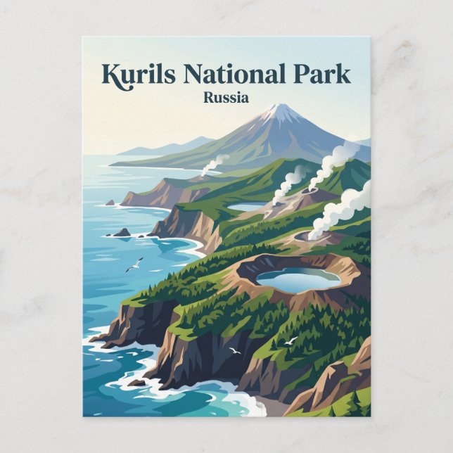 Cartão Postal Parque Nacional Kurils Rússia (Frente)