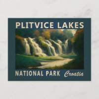 Parque Nacional Lagos de Plitvice Croácia Aquarela