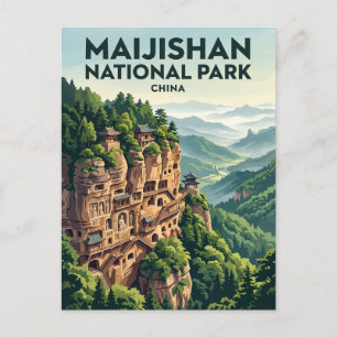 Cartão Postal Parque Nacional Maijishan China