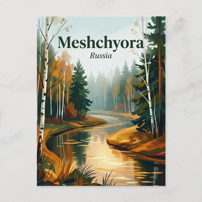Cartão Postal Parque Nacional Meshchyora Rússia (Frente)