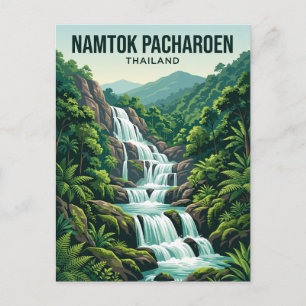 Cartão Postal Parque Nacional Namtok Pacharoen Tailândia