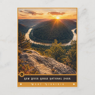 Cartão Postal Parque Nacional New River Gorge   Vintage