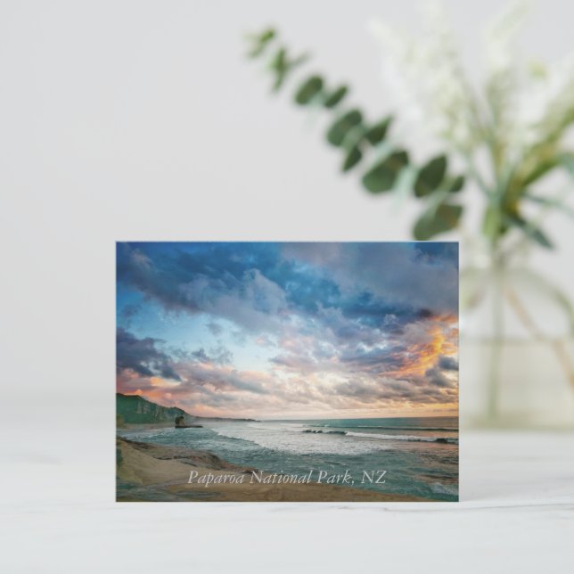 Cartão Postal Parque Nacional Paparoa rotulado (Em pé/Frente)