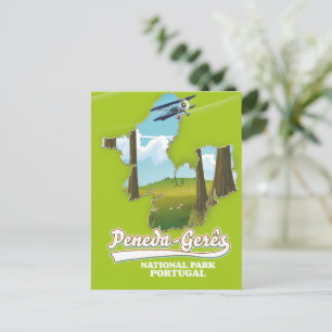 Cartão Postal parque nacional Peneda-gerês mapa de Portugal