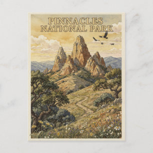 Cartão Postal Parque Nacional Pinnacles Viagem Vintage