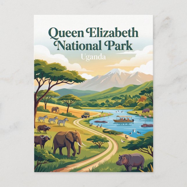 Cartão Postal Parque Nacional Queen Elizabeth Uganda (Frente)