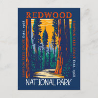 Parque Nacional Redwood Califórnia Retro Desgastad