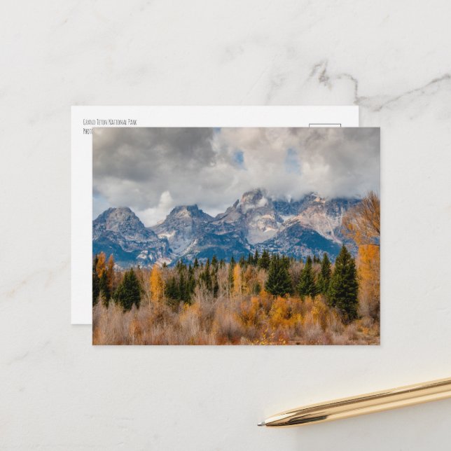 Cartão Postal Parque Nacional Schwabacher Landing Grand Teton (Frente/Verso In Situ)