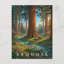 Cartão Postal Parque Nacional Sequoia Califórnia Floresta Viagem