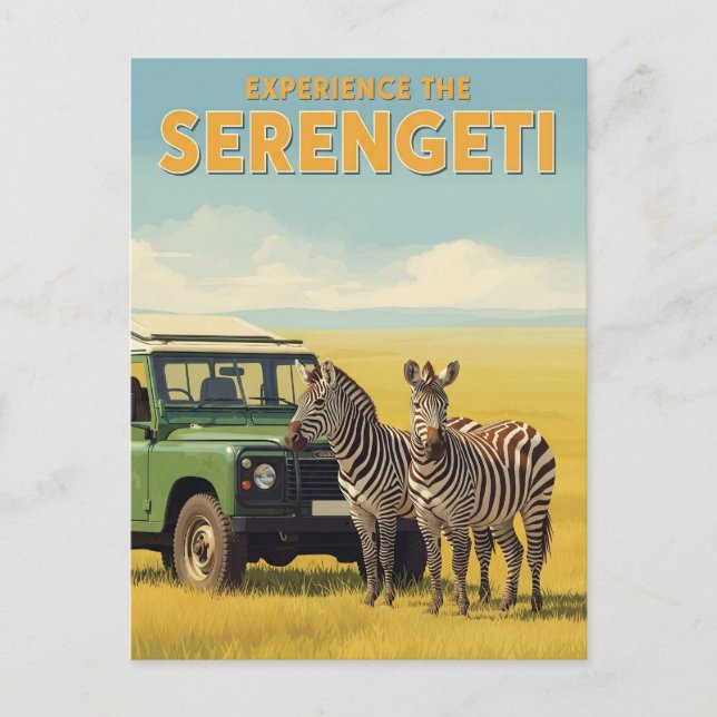 Cartão Postal Parque Nacional Serengeti Tanzânia Zebras (Frente)