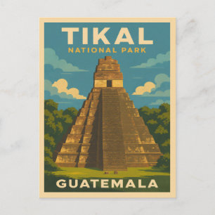 Cartão Postal Parque Nacional Tikal da Viagens vintage Retro Gua