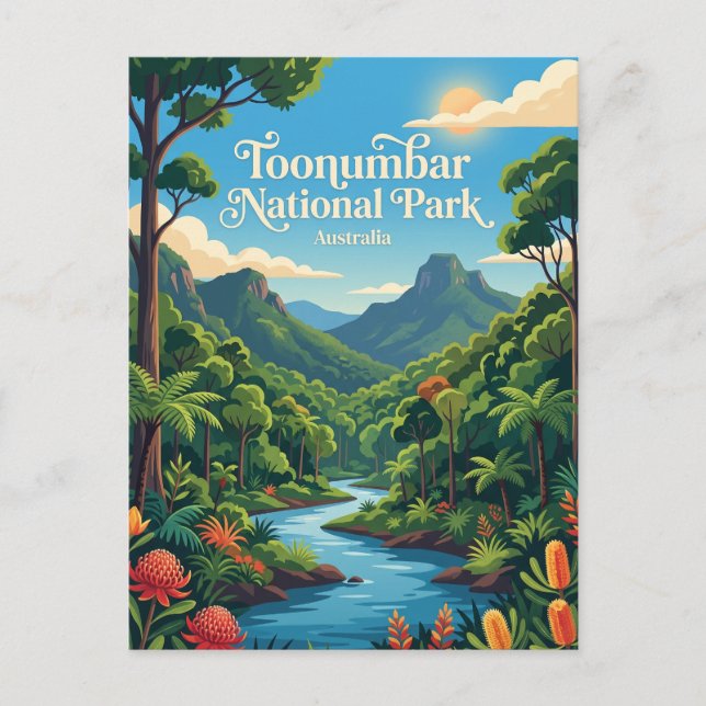 Cartão Postal Parque Nacional Toonumbar Austrália (Frente)