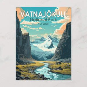 Cartão Postal Parque Nacional Vatnajokull Islândia Viagem Vintag