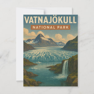 Cartão Postal Parque Nacional Vatnajokull Islândia Vintage Journ