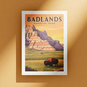 Cartão Postal Parque Nacional Vintage Badlands