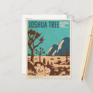 Cartão Postal Parque Nacional Vintage Joshua Tree ilustrado