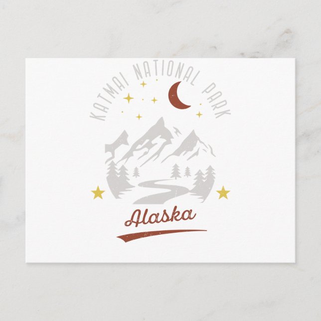 Cartão Postal Parque Nacional Vintage Katmai Alaska (Frente)