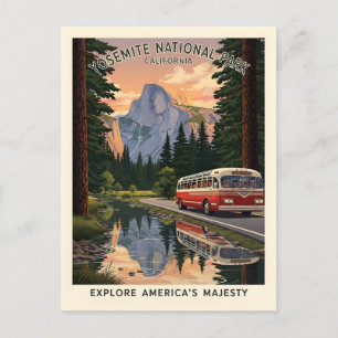 Cartão Postal Parque nacional Vintage Yosemite