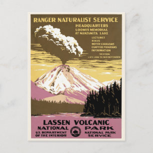 Cartão Postal Parque Nacional Vulcânico da California Vintage La
