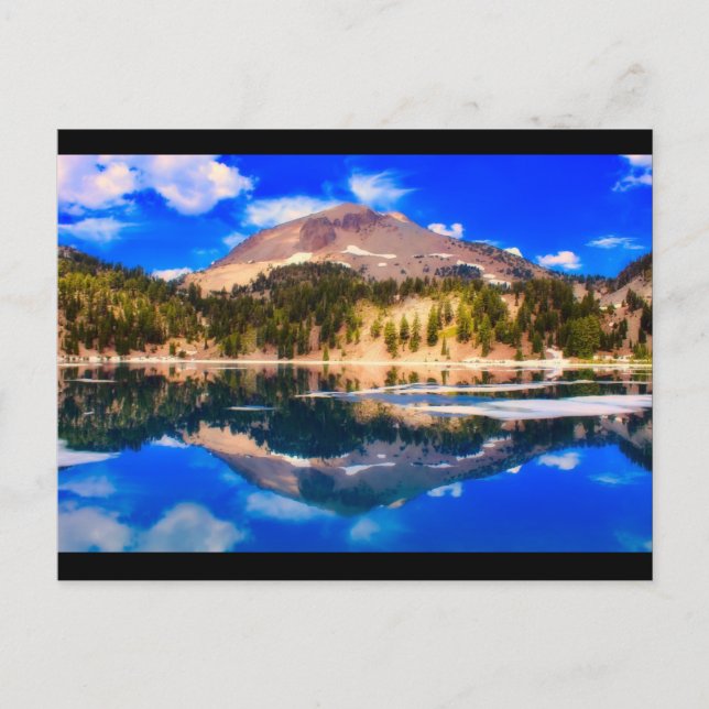 Cartão Postal Parque Nacional Vulcânico Lago View Lassen (Frente)