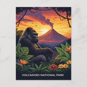Cartão Postal parque nacional vulcões pôr do sol