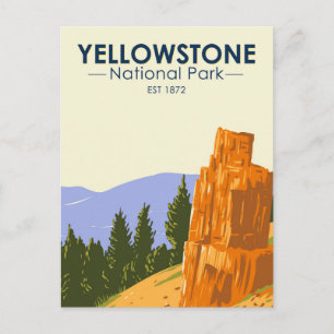 Cartão Postal Parque Nacional Yellowstone Árvore Petrificada Vin