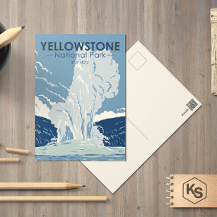 Cartão Postal Parque Nacional Yellowstone Vintage