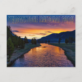Cartão Postal Parque Nacional Yellowstone Wyoming em Sunset Stre