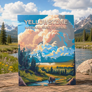 Cartão Postal Parque Nacional Yellowstone Wyoming Vintage Retro