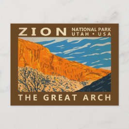 Cartão Postal Parque Nacional Zion Utah O Grande Arco 2 Vintage