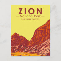Parque Nacional Zion Utah Pine Creek Canyon Vintag
