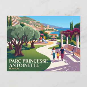 Cartão Postal Parque Princesa Antoinette, Moneghetti Mônaco