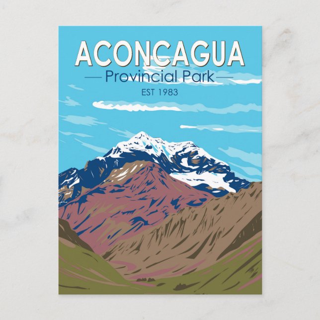 Cartão Postal Parque Provincial da Aconcagua Viagem Vintage, Arg (Frente)