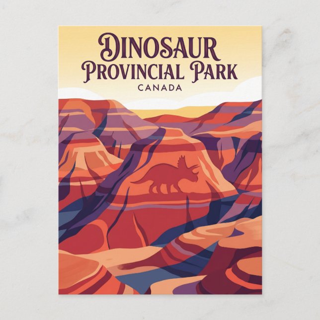 Cartão Postal Parque Provincial dos Dinossauros Canadá (Frente)