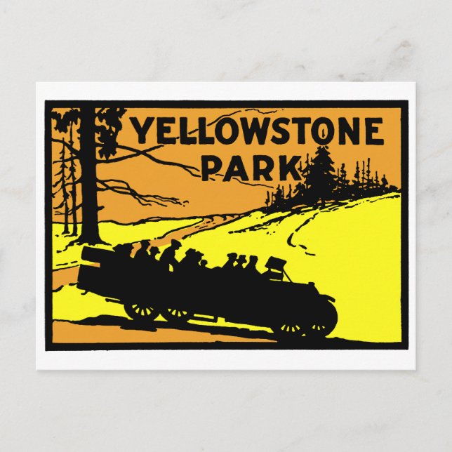Cartão Postal Parque Yellowstone 1920 (Frente)
