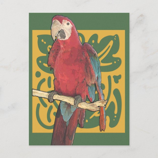 Cartão Postal Parrot Art Nouveau (Frente)
