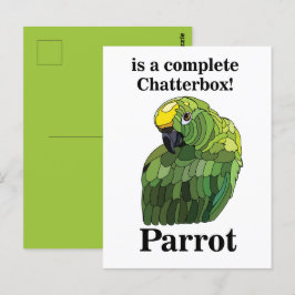 Cartão Postal Parrot Bird Chatterbox Engraçado