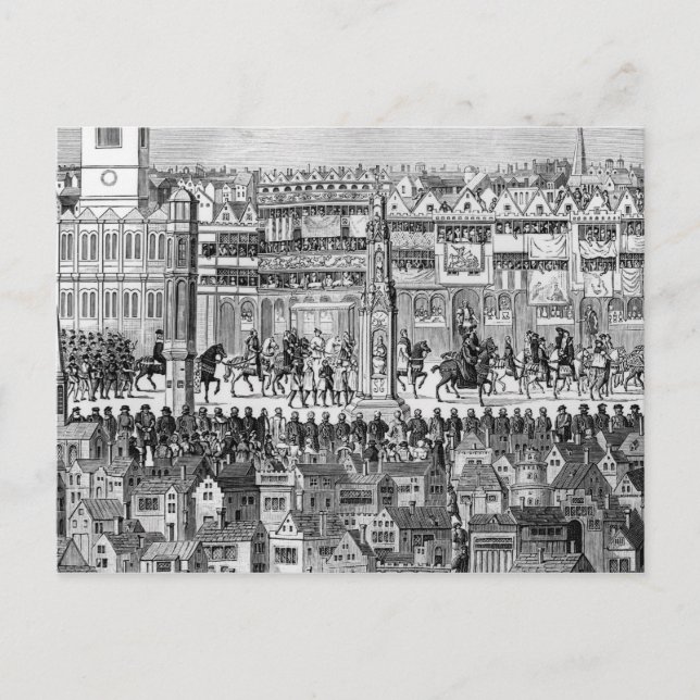 Cartão Postal Parte da procissão da coroação (Frente)