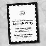 Cartão Postal Parte de lançamento do logotipo de evento comercia<br><div class="desc">Um convite divertido, mas simples, para uma grande abertura de negócios ou um evento de marca ou lançamento de produtos. Adicione o seu próprio logotipo ao topo para lhe dar a sua marca e você pode mudar todas as cores do elemento para corresponder às cores da sua marca. Você pode...</div>